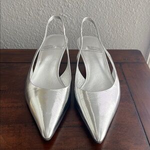 Jeffrey Campbell Silver Slingback Heels